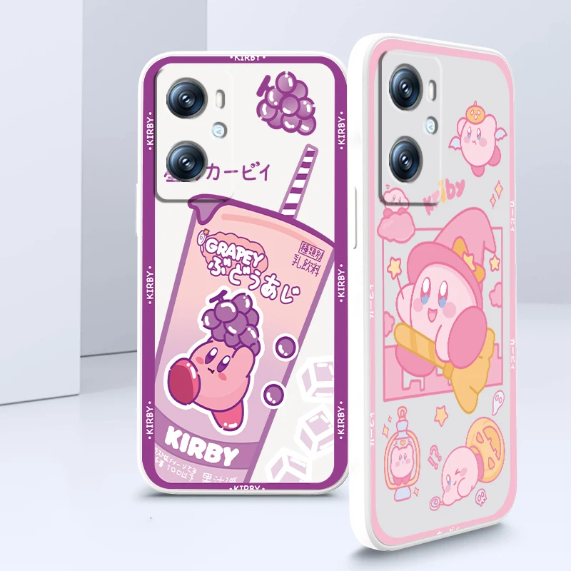 

Game Cartoon Cute Kriby Liquid Rope Phone Case For OPPO Find X5 X3 Lite F21 A96 A94 A93 A77 A76 A74 A72 A57 A53S A16 A9 5G