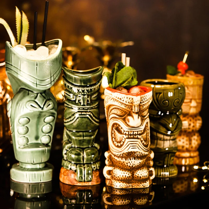 

Hawaii Ceramic Tiki Mugs Creative Cocktail Cup Halloween Easter Personalized Cocktail Cup Beer Wine Mug Cup Bar Tools