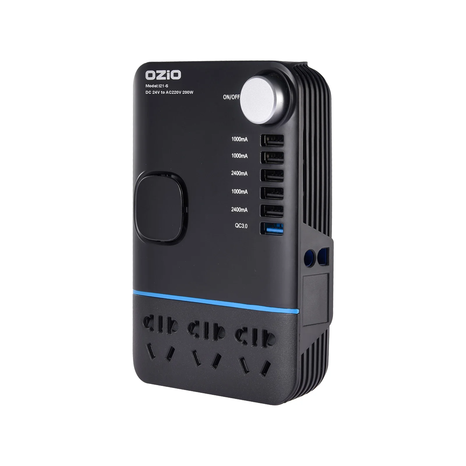 

Car Inverter 200W 12V/24V To 220V Cigarette Lighter Power Supply Inverter Adapter With QC 3.0 5 USB Charger Fast Charging