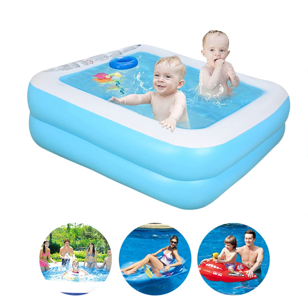 

110/128/155CM Children Inflatable Pool Bathing Tub Baby Kid Home Outdoor Large Swimming Pool Inflatable Square Swimming Pool
