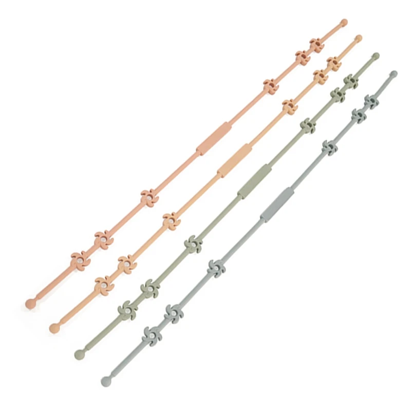 

Baby Toy Secure Straps 4Pcs Stretchable Silicone Pacifier Clips Baby Toddler Bottle Toy Harness Straps For Strollers