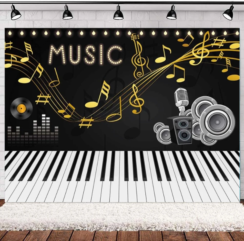 

Photography Backdrop Music Piano Party Black and White Keys Theme Symbols Birthday Background YouTube Photo Booth