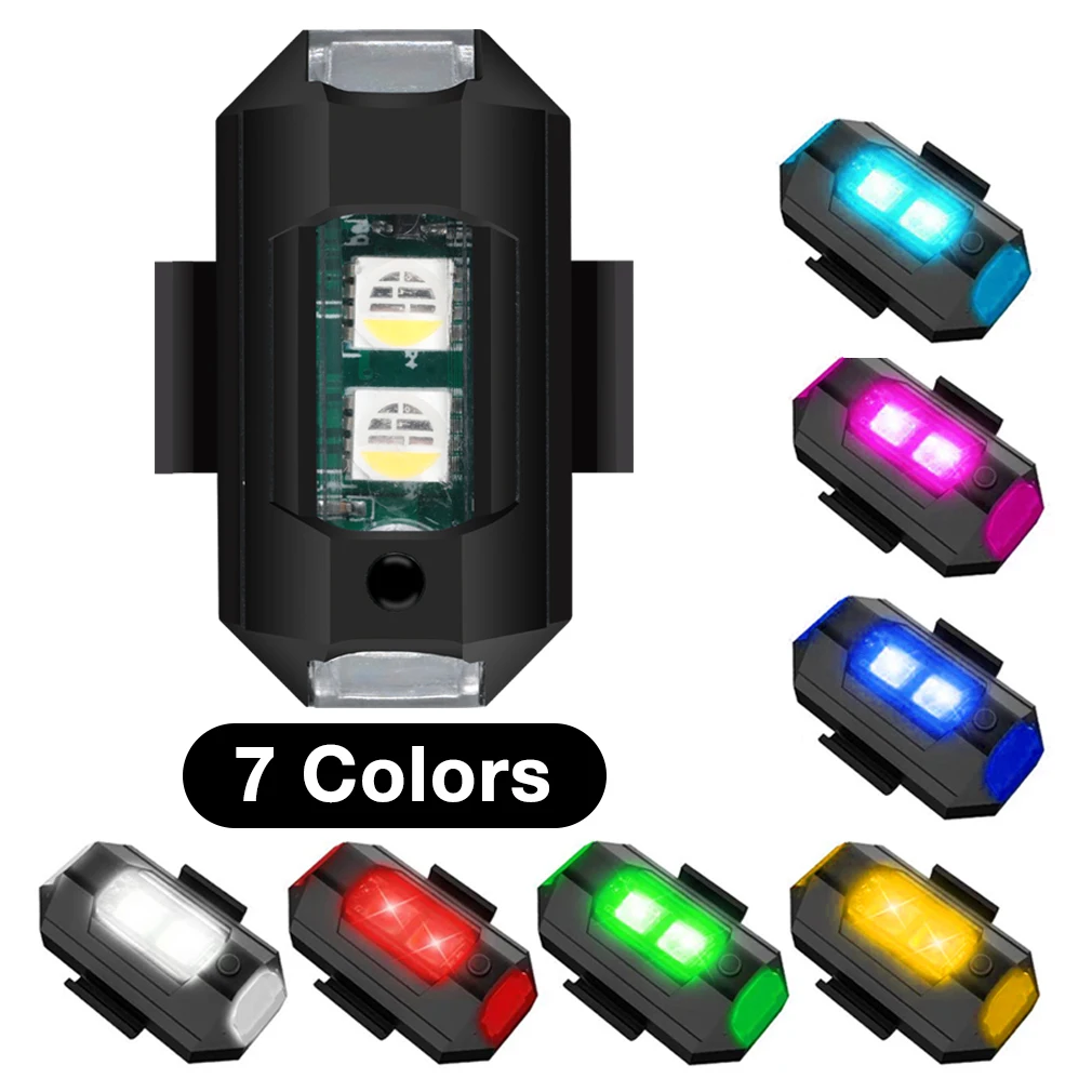 

Universal LED Anti-collision Warning Light 7 Color Flashing Light Signal Light Drone Strobe Light Turn Signal Indicator Motorcyc