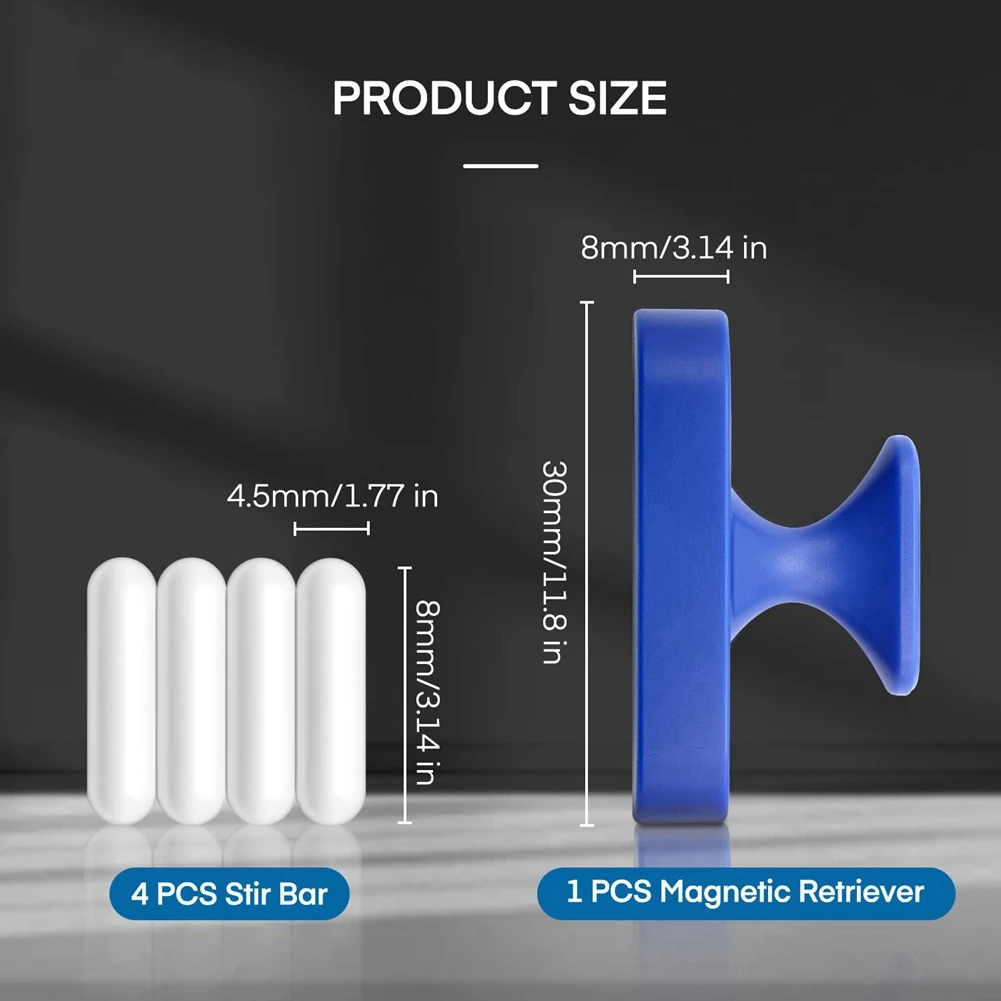 4 шт. 30 мм (1 8 дюйма) магнитная мешалка из ПТФЭ лабораторный стержень + синяя