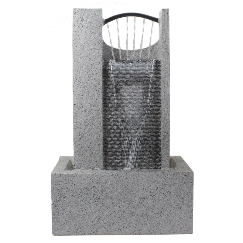 

Northlight 23" Gray Modern Style Rainfall Outdoor Water Fountain