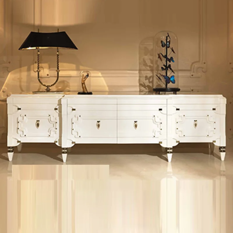 Шкаф для телевизора из массива дерева белый шкаф модельных помещений