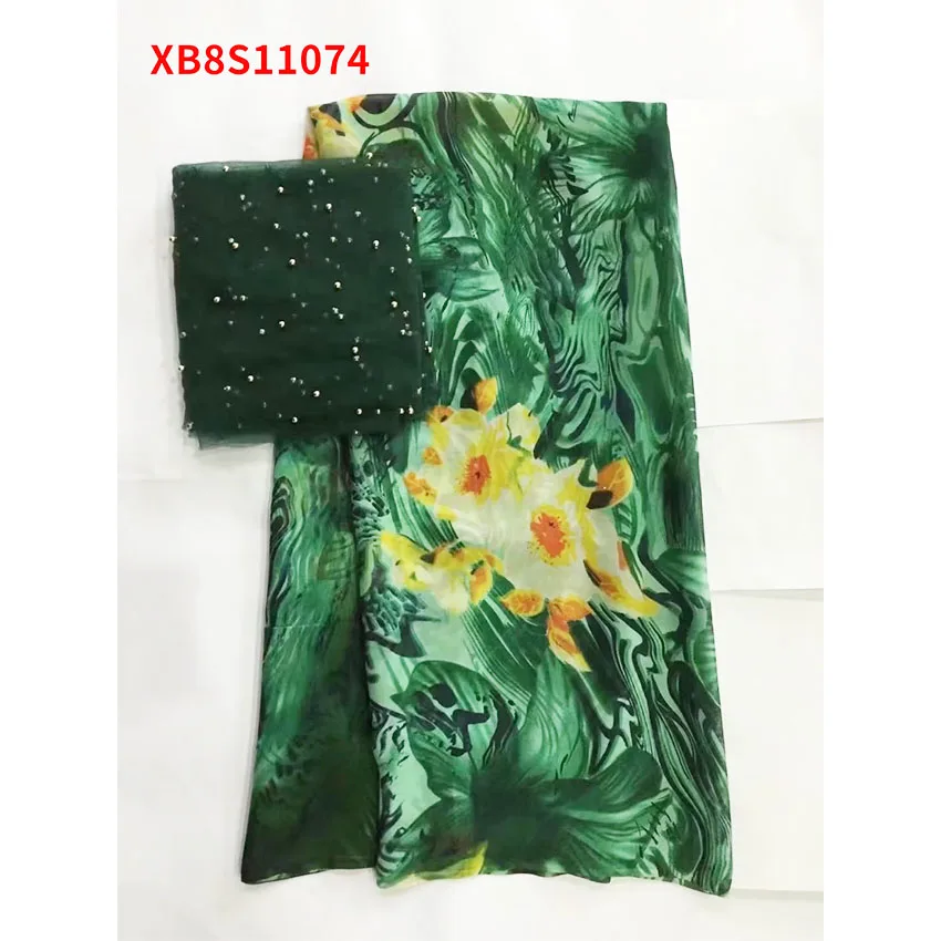 

African Georg Drill Ankara Gorgeous Silk For Wedding Fabric XB8S11074