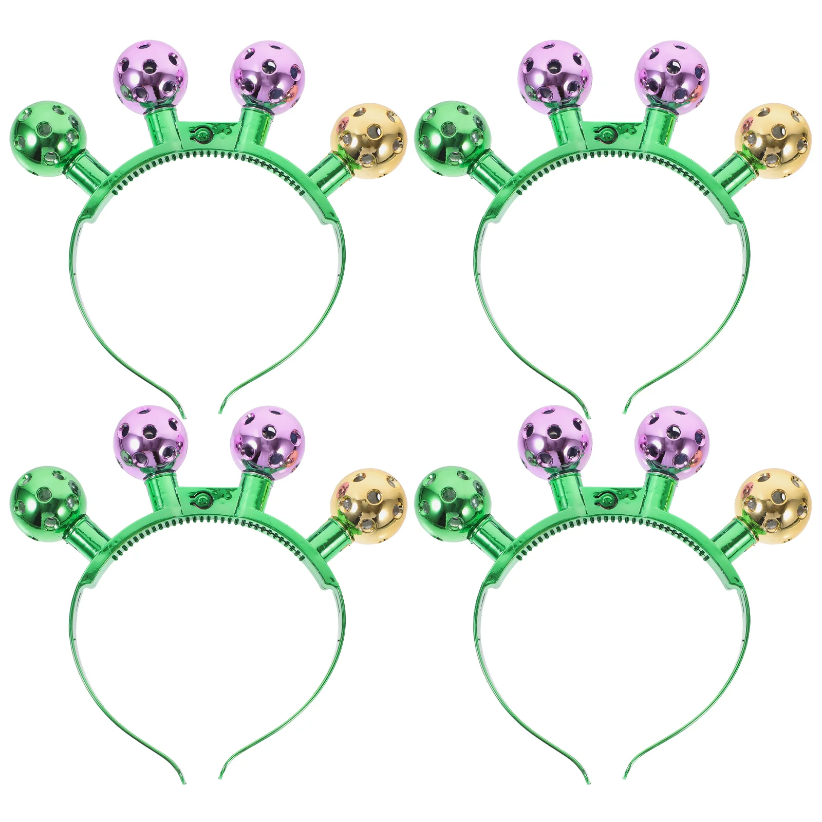 

4 Pcs Bell Headband Decorative Christmas Headbands Hair Toppers Adults Plastic Glow Disco