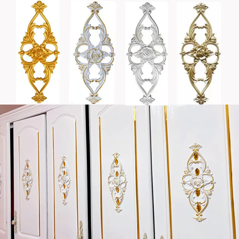 

European-style furniture accessories flower decoration soft flower background wall decoration decals cabinet hollow carving deco