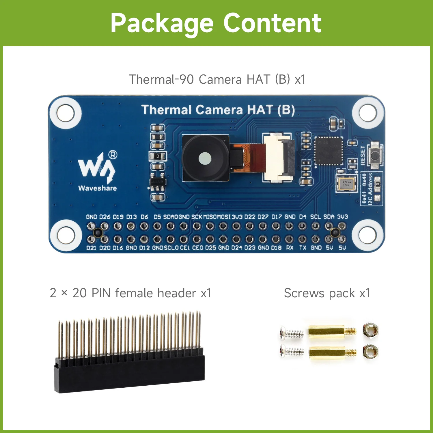 Фото Тепловизионная камера Long-Wave IR HAT (B) для Raspberry Pi, 80×62 пикселей №4