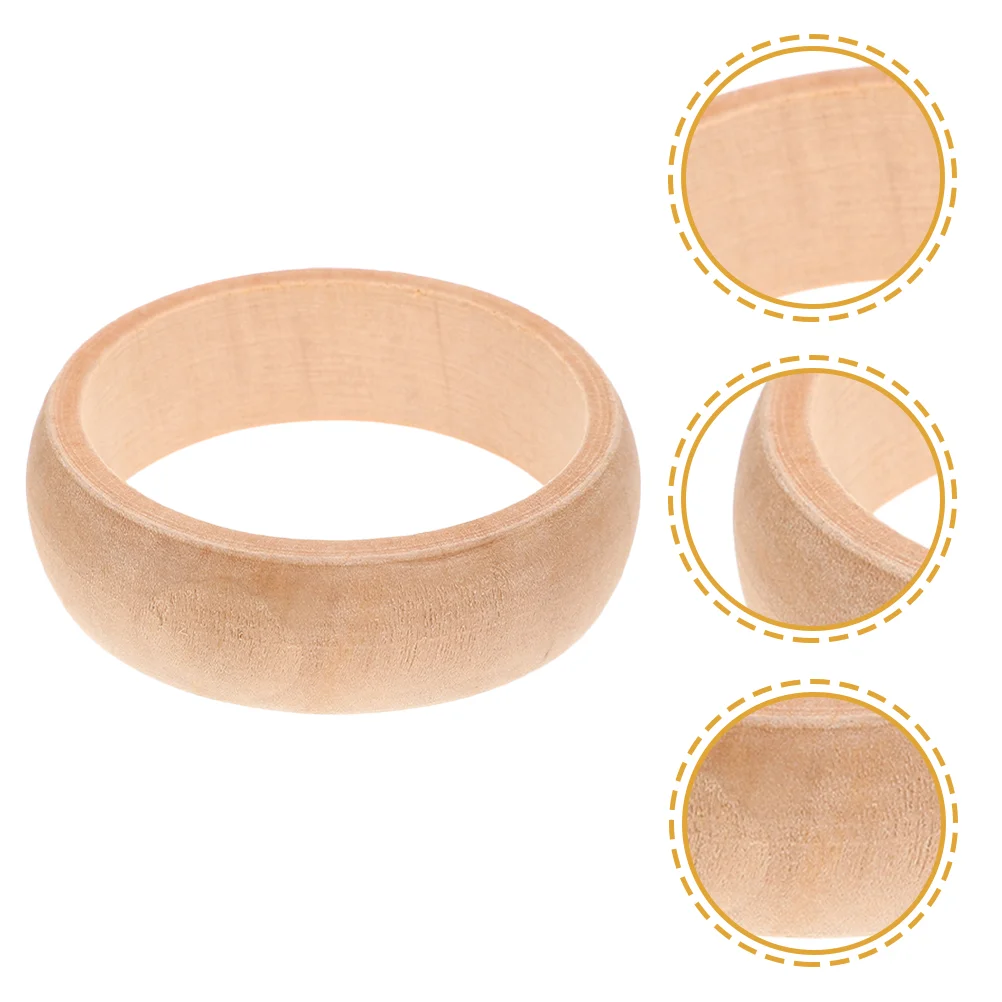 

6 Pcs DIY Wooden Bracelet Jewelry Bangle Bracelets Puzzle Toys Ring Making Material Circles Eucalyptus Child Cuff
