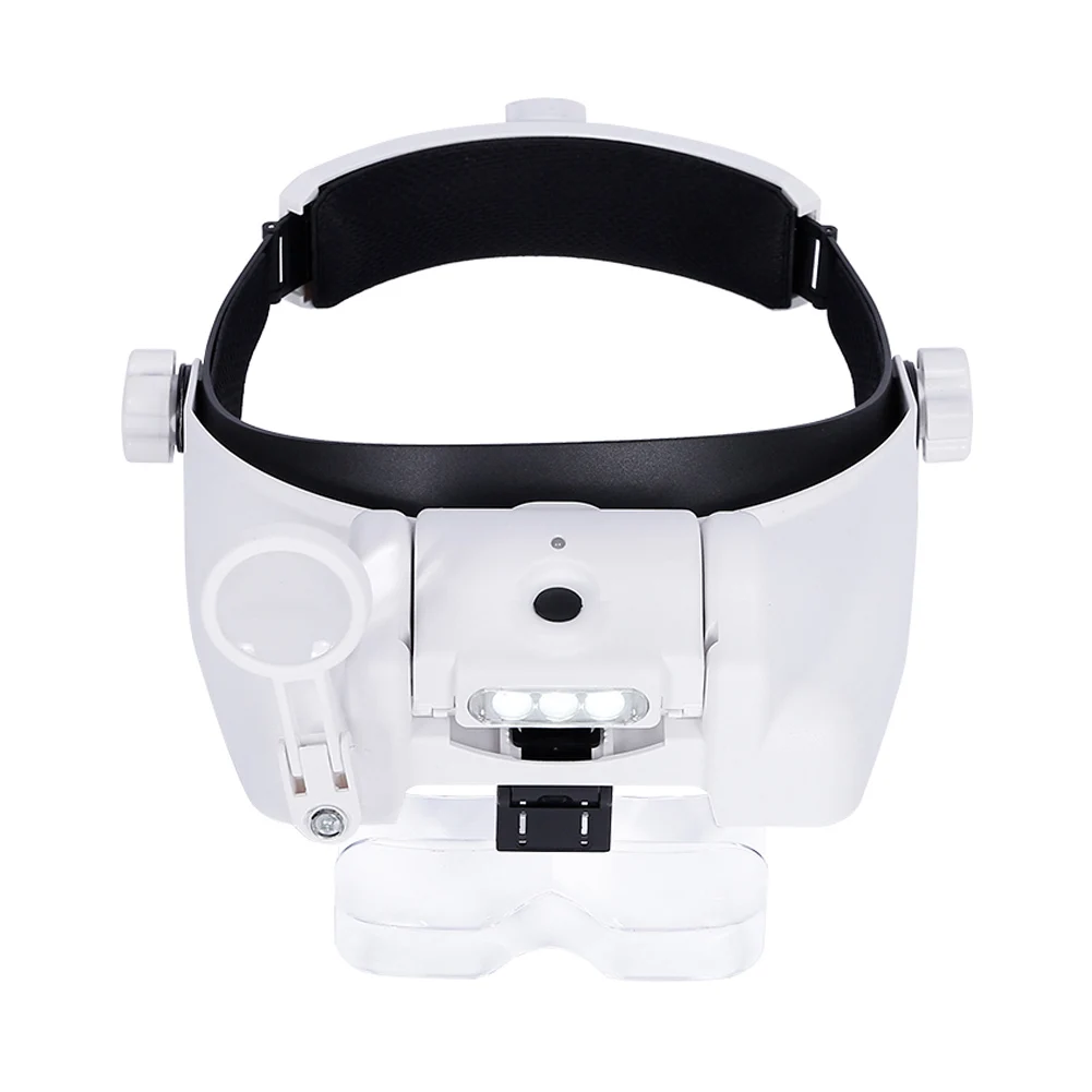 

Cross Stitch 6 Detachable Lens Handsfree Head Mount Tool With LED Light Loupe Watch Headband Magnifier Close Work Jewelry Repair