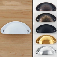 1pcs bronze metal handle kitchen drawer cabinet door handle furniture knobs handware cupboard antique brass shell pull handles