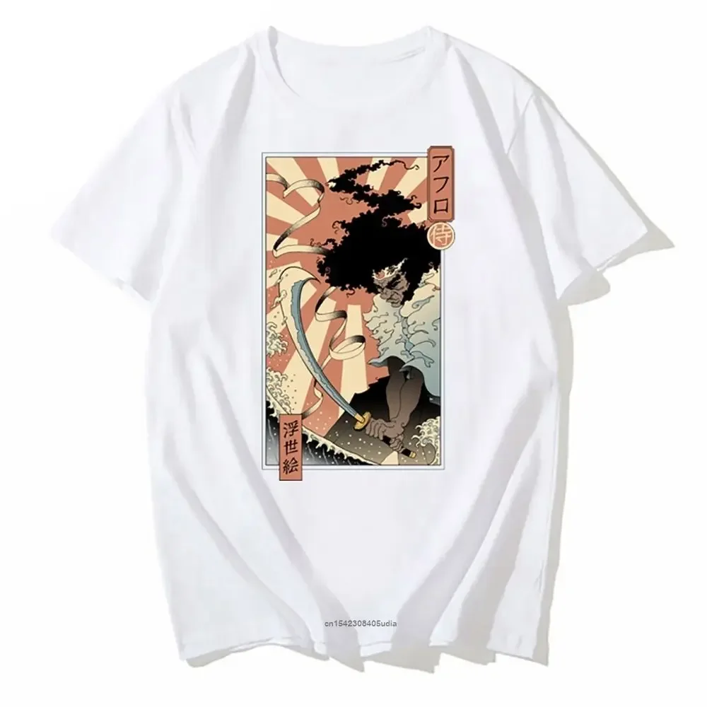 Футболка мужская оверсайз с принтом укиё-Э и круглым вырезом