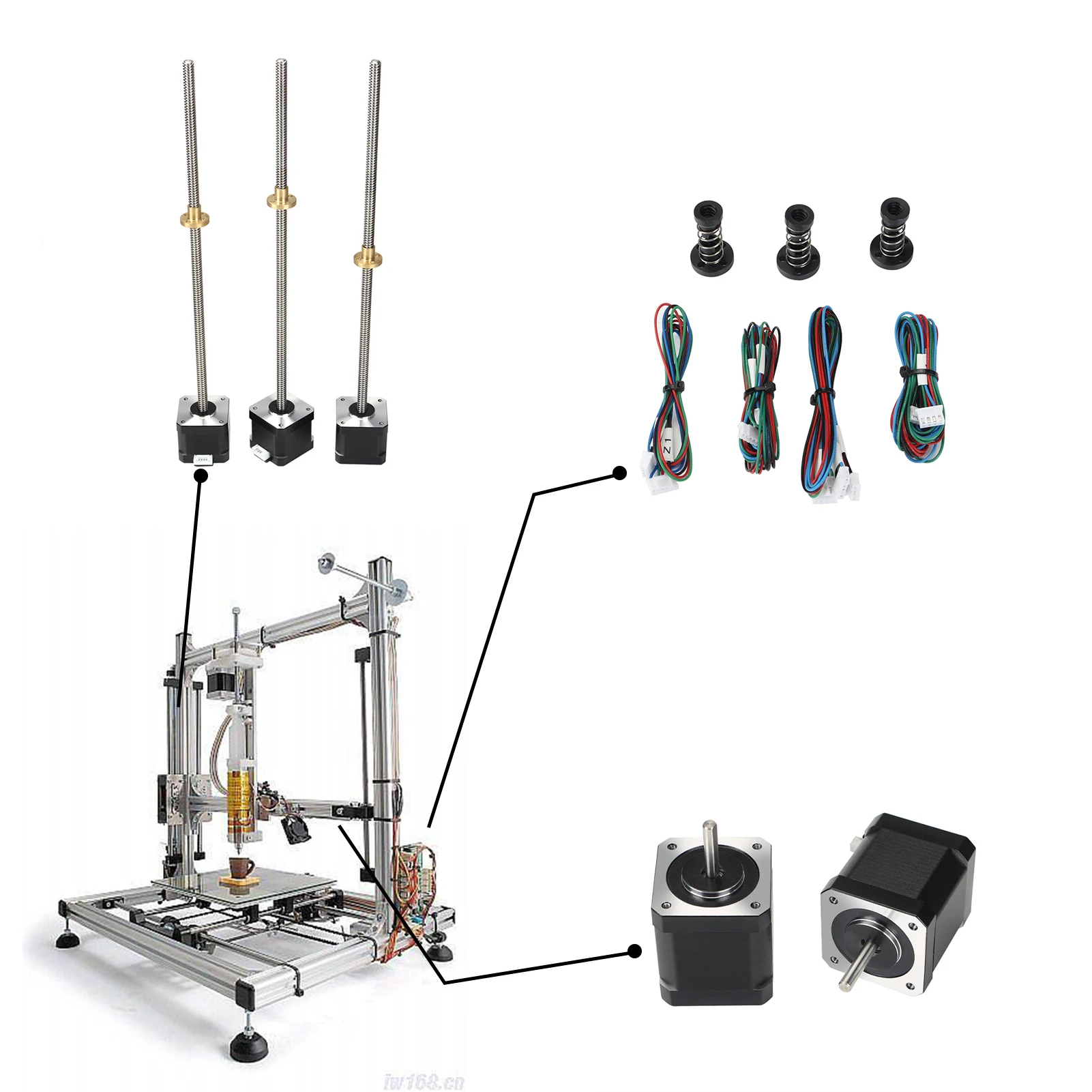 

For VORONTrident 3D Printer Motor Parts 17HS19-2004S-C Stepper Motor Kits 12/36v 3D Printers Motors For 3D Printer Parts