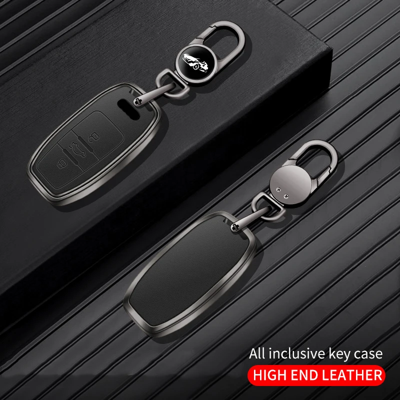 

New Zinc Alloy Leather Car Key Case Cover Key Shell Holder For Audi A1 A3 A4 A5 A6 A7 A8 Quattro Q3 Q5 Q7 S5 S4 S7 Accessories