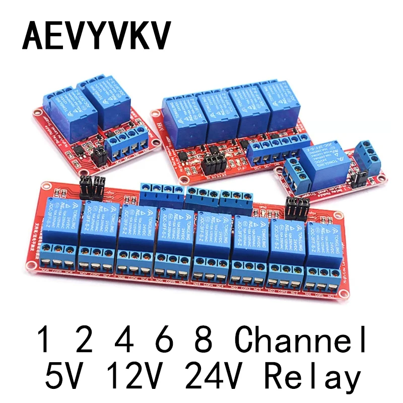 Релейный модуль 5 В 12 24 с оптроном релейный выход 1 2 4 6 8-канальный для управления
