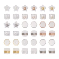kissitty 64pcs mixed color silicone ear nuts brass stud earring back supplies for jewelry diy jewelry findings making gift