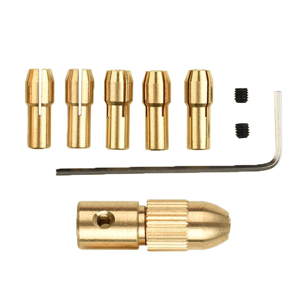 

7PCS 2mm Drill Brass Collet Chuck 0.5-3.0mm Electric Motor Shaft Mini Chuck Fixture Clamp Micro Collet For Power Rotary Tool
