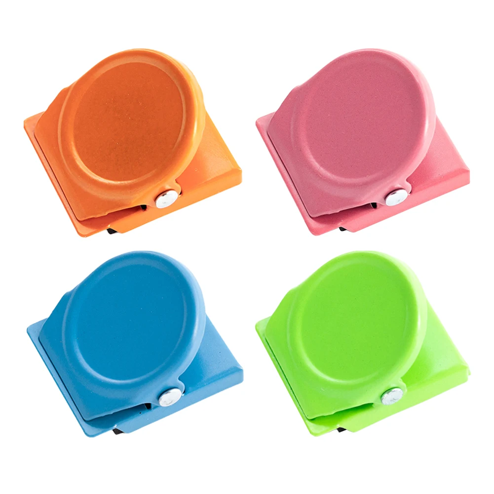 

4pcs File Cabinet Magnetic Clip Home Office Notes Daily Plan School For Refrigerator Whiteboard Mini Heavy Duty Strong Holding