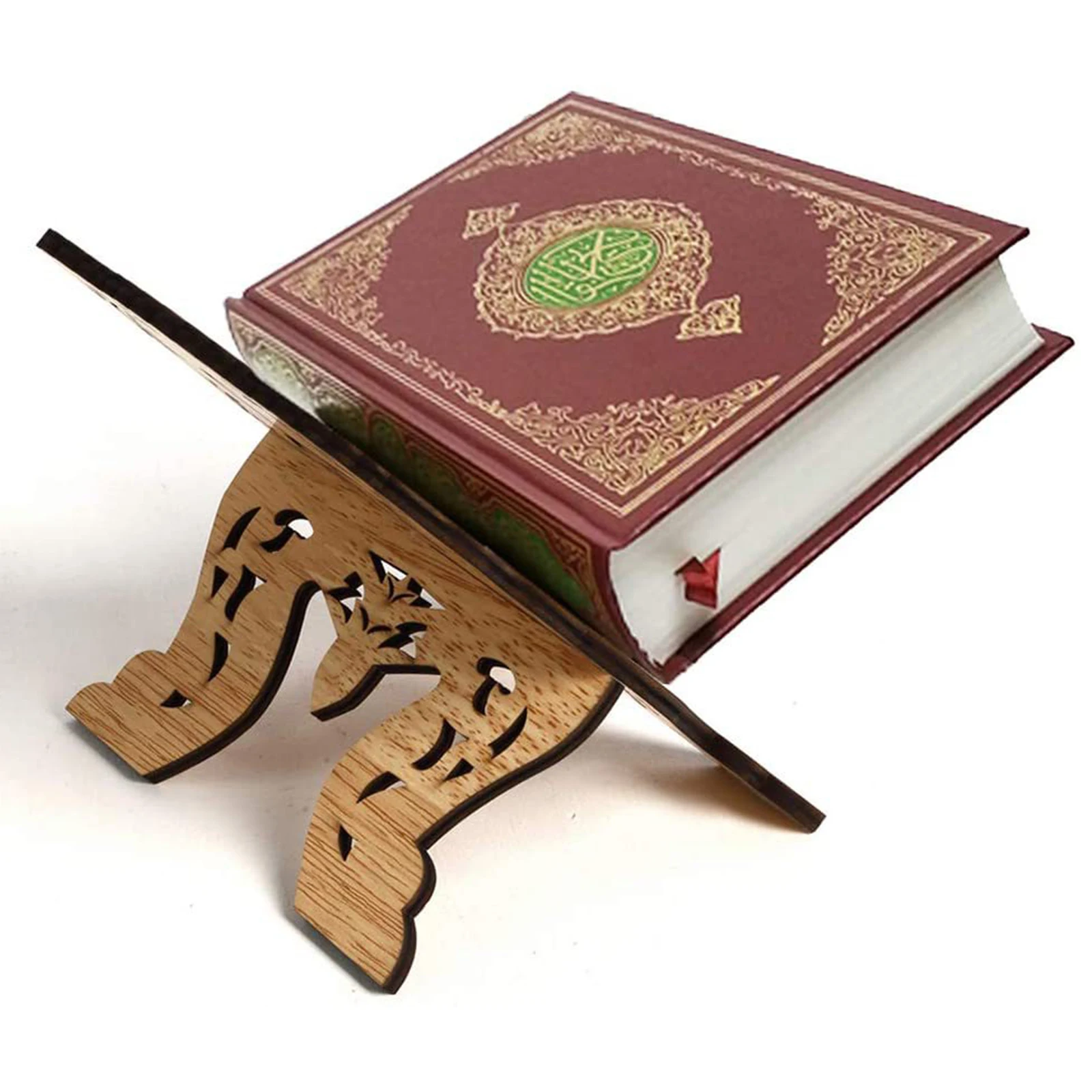 

Wooden Eid Al-Fitr Islamic Book Shelf Bible Frame Kuran Quran Koran Holy Book Stand Holder Shelf Rehal For Islam Home Decoration