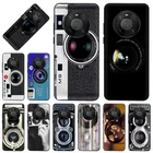 Чехол для телефона Huawei Y7A, Y6P, Y5P, Y8P, Y8S, Y9A, Mate 20 Lite, 10, 40 Pro, P10, P50, ретро-камера, черные мягкие чехлы для Honor 10, чехол