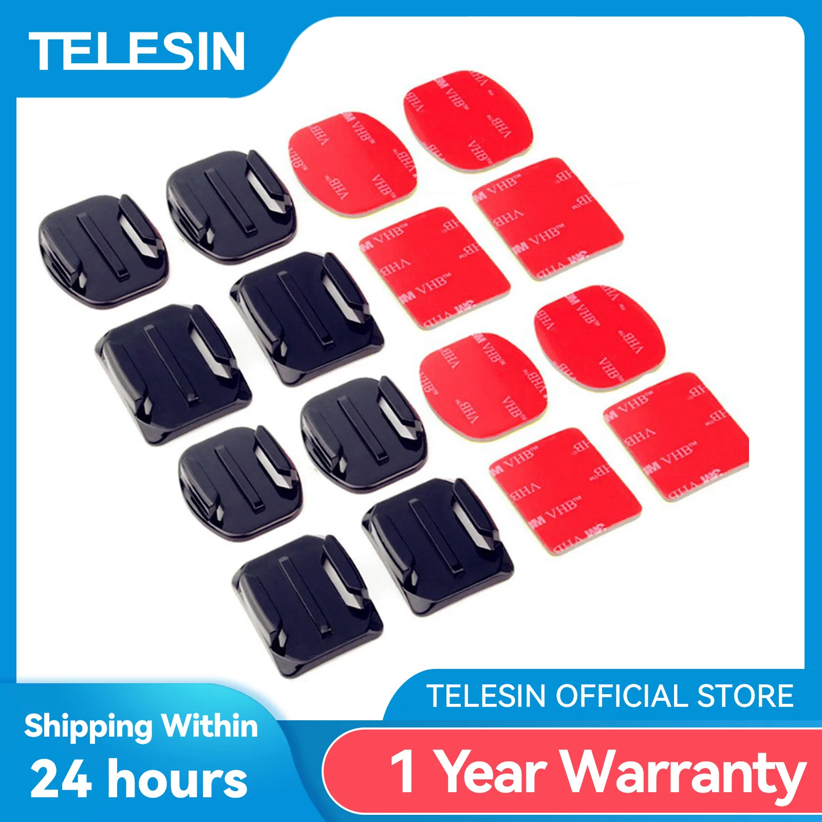 

TELESIN 8pcs Flat and Curved Adhesive Sticker Mount Helmet for GoPro Hero SJCAM Xiaomi Yi EKEN Sports Camera Accessories