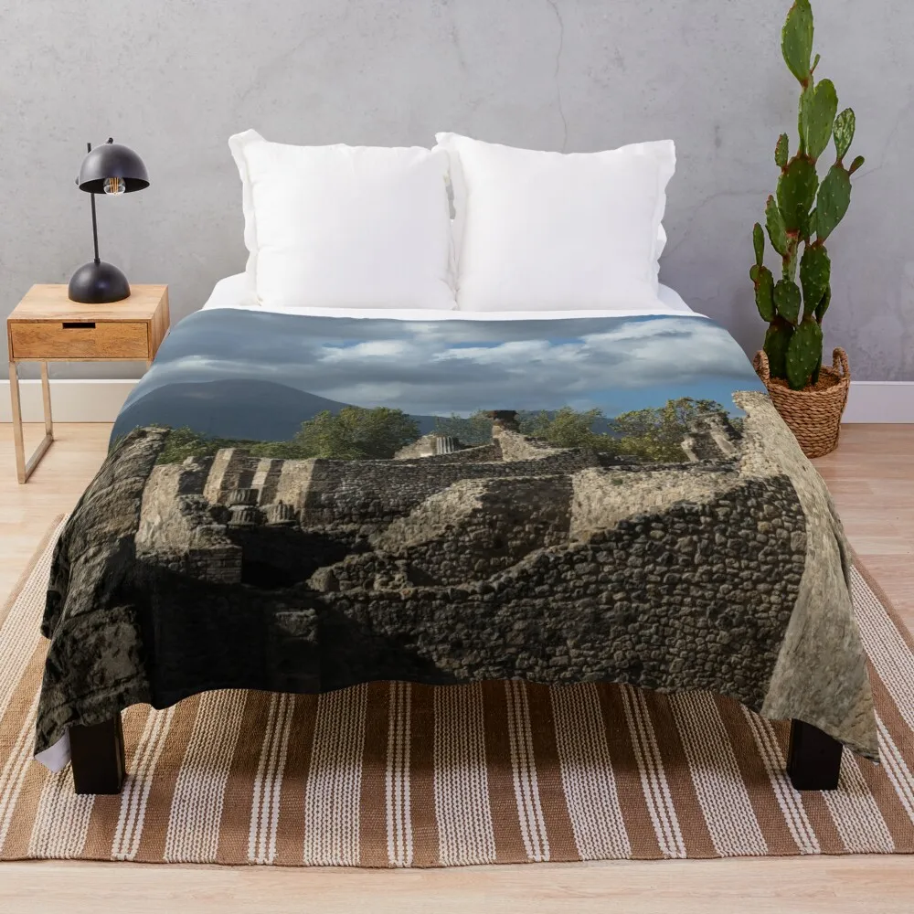 Одеяло Mount Vesuvius Volcano Towing Over the Pompeii Ruins самое мягкое рождественское украшение