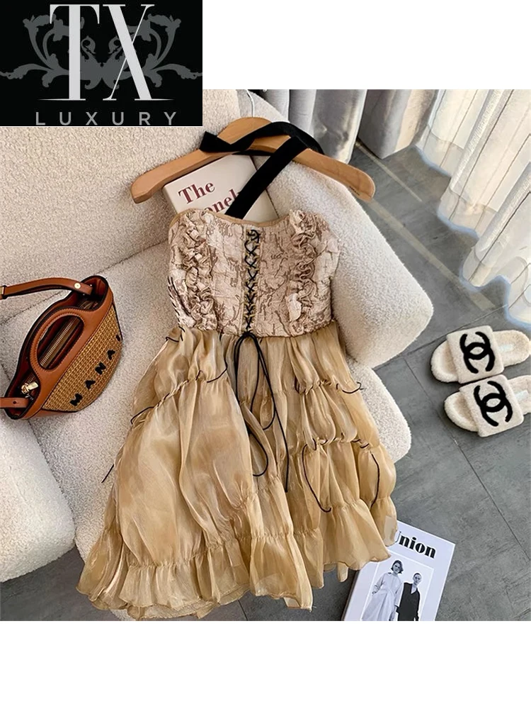 

Pleated Sling Bodycon Bandage Women Mini Sexy Party es 2022 French Vintage Chic Strapless Summer Dress Vestidos Mujer