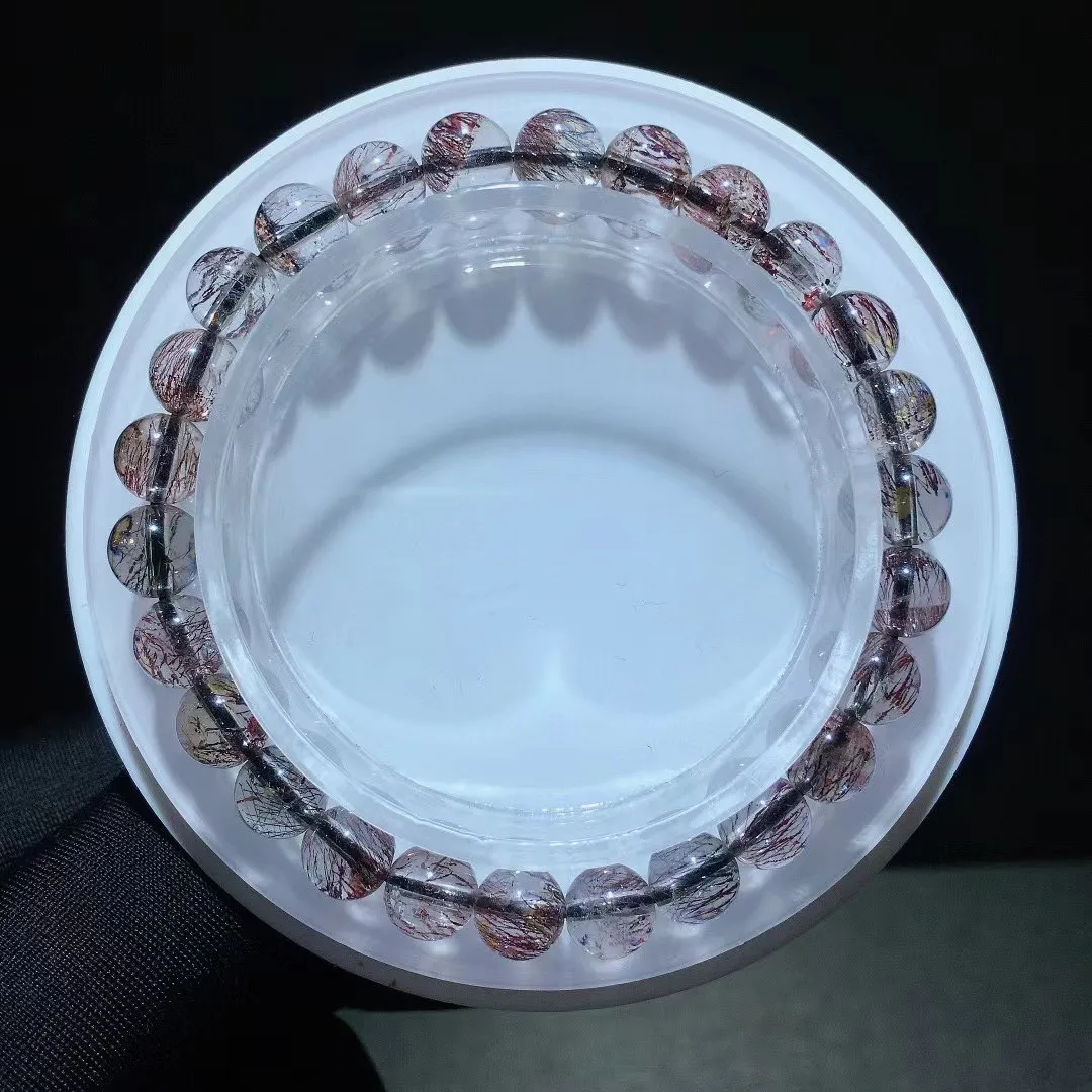 

Браслет диаметром 7 мм из натуральных черных камней