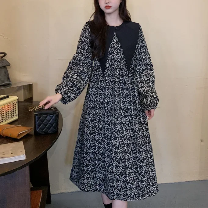 Плюс размер утягивающее платье во французском стиле для женщин осеннее новое