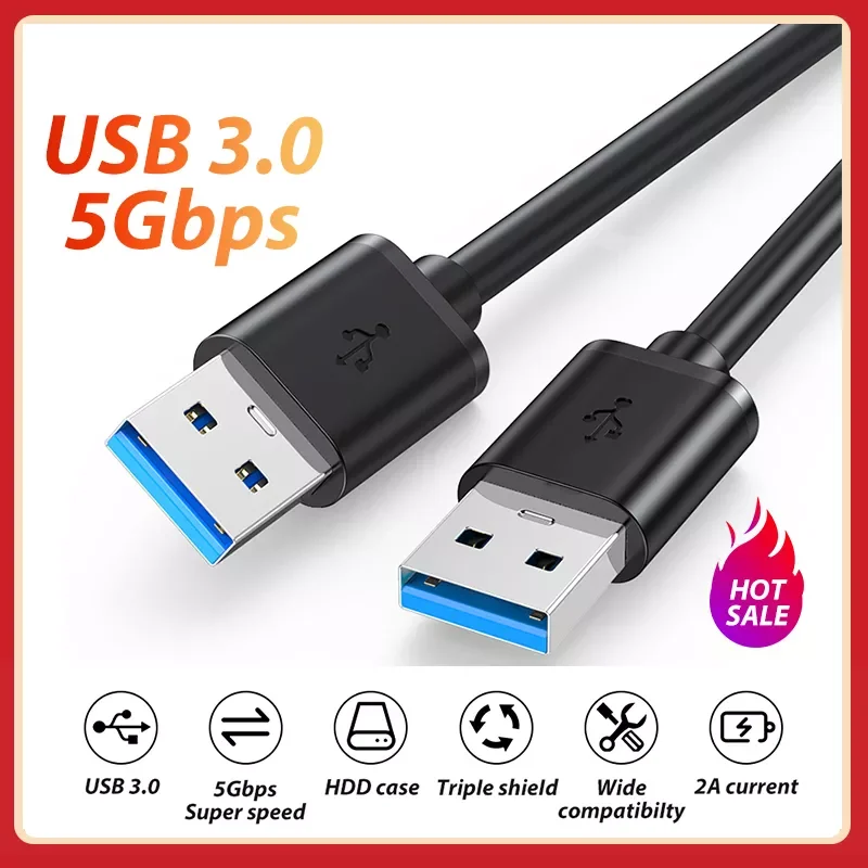 

High Speed USB 3.0 Male To Male Cable 5Gbps All Copper 9 Core Data Transmission For Radiator Hard Disk Speaker Extender Cable