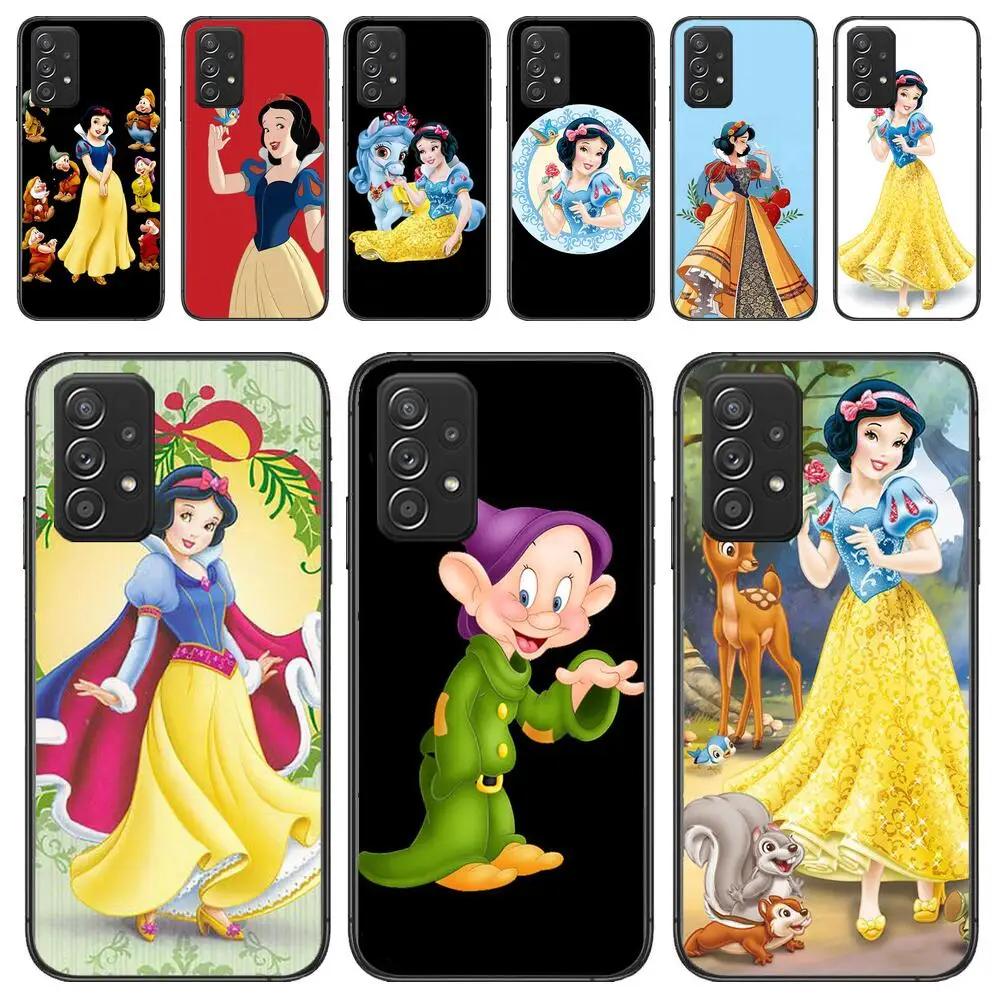 

Snow White Black phone case for Samsung Galaxy A51 A50 A52 5G A20E A60 A20S A71 A40 A40S A90 A70 A32 A30 A70 A21S phone case