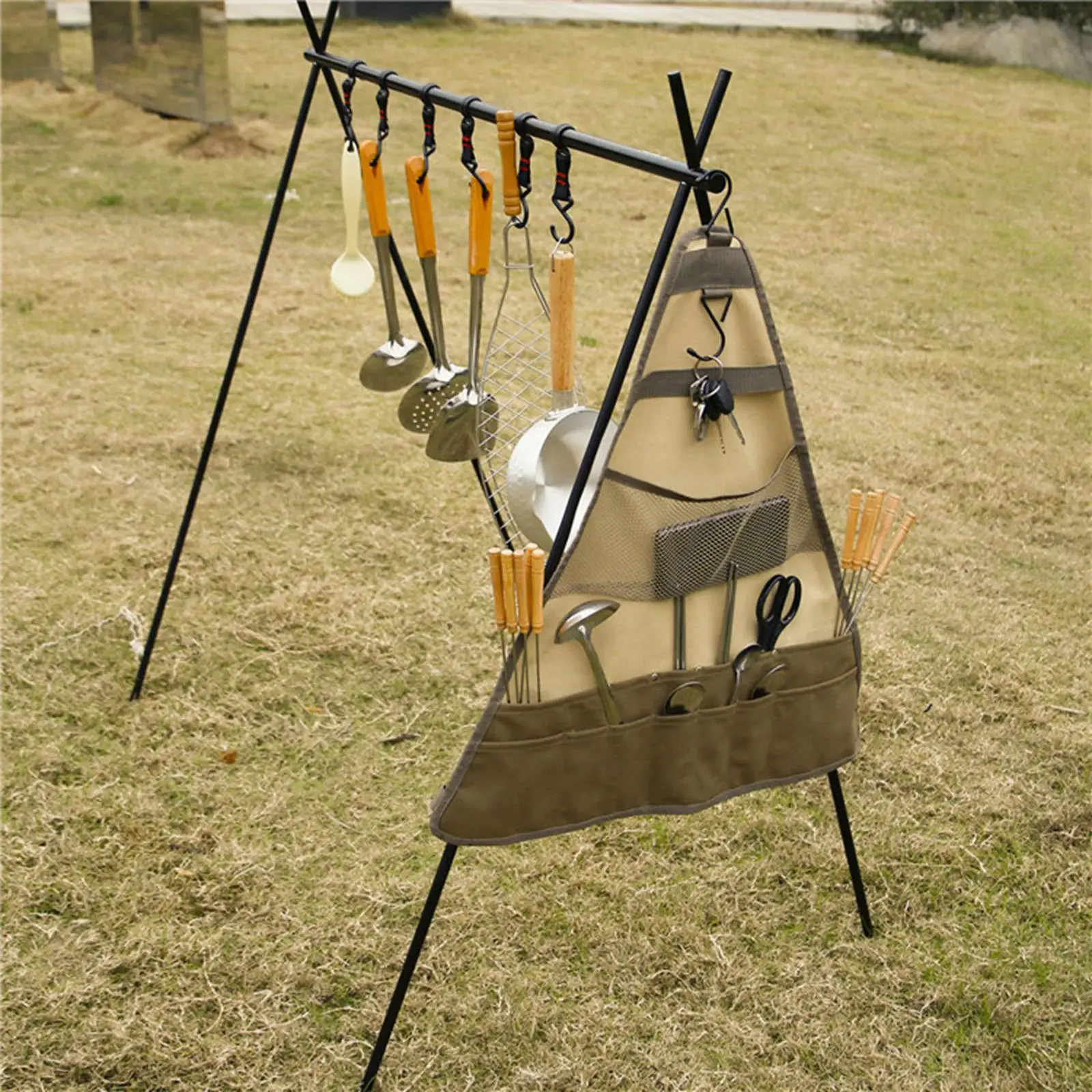 

Camping Tableware Storage Bag Hanging Cutlery Bag Carrying Bag Outdoor BBQ