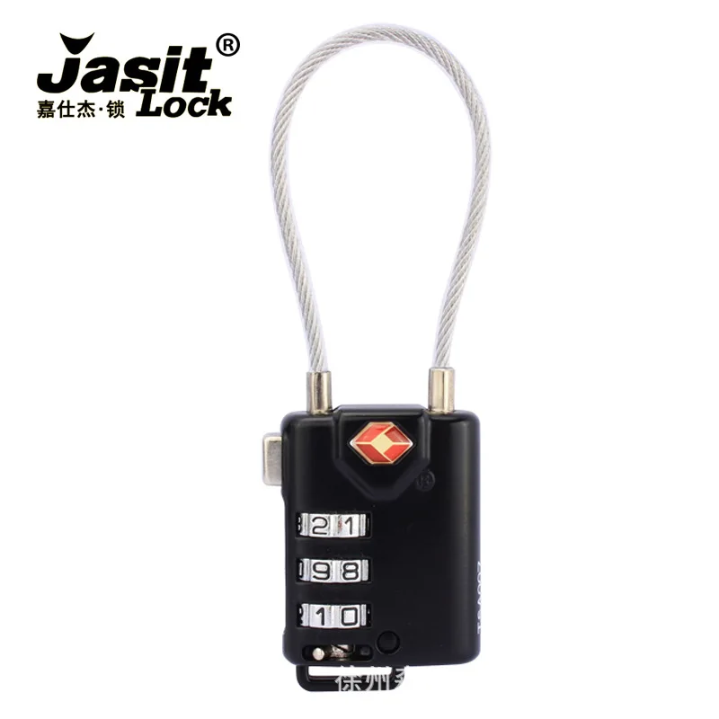 

Nice 3 Digit Padlock Wire Rope Lock Luggage Zipper LOGO TSA Customs Password Lock for Traveling Abroad Without Key