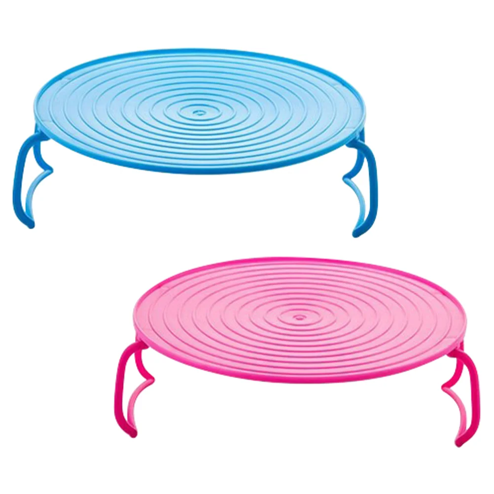 

2 Pcs Egg Grill Steam Engine Steaming Tray Home Multi-function Rack Micro-wave Oven Rounded Food Holder Plastic Kitchen