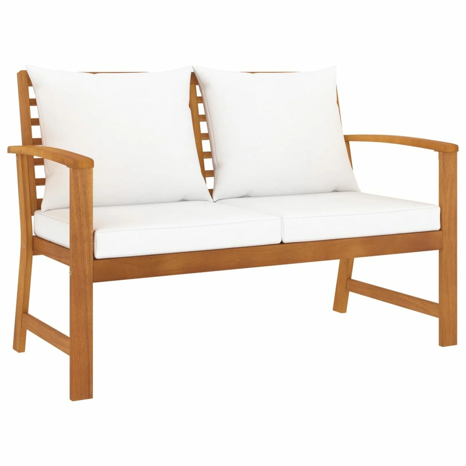 

Garden Bench 47.2" with Cream Cushion Solid Acacia Wood