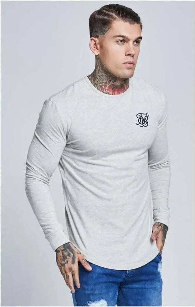 

SikSilk Long Sleeve Gym Tee Gray