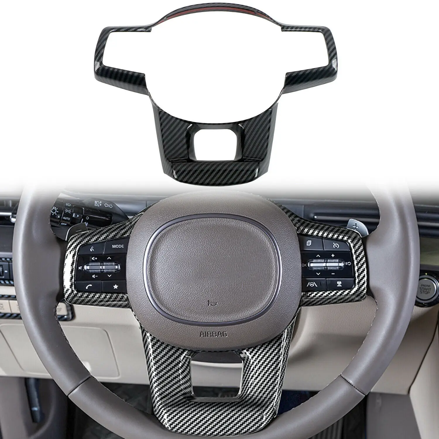 

Чехол на руль из углеродного волокна для Kia Carnival KA4 2022-2023