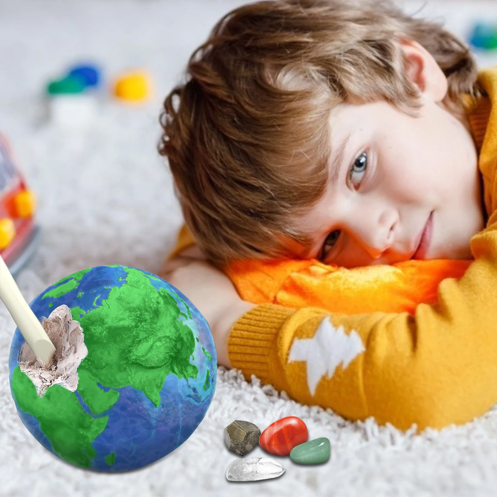 Geographic Earth Science Gemstone Kit Gems Excavation Mining & STEM Activities For Kids Aged 3 Educational Science Kit With 8