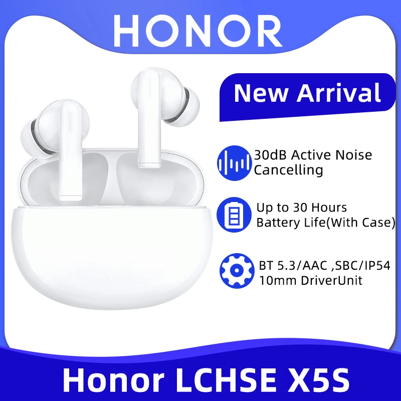 

Honor Earbuds X5S True Wireless Earphone Bluetooth 5.3 Active Noise Cancelling TWS Earphone 35 Hours Battery life For Honor 90