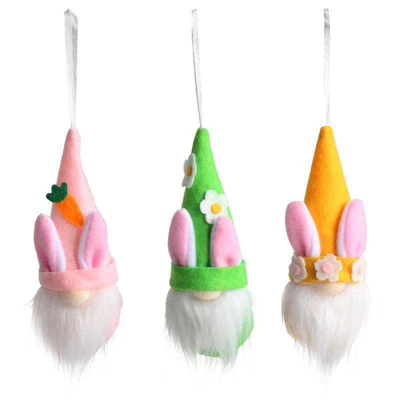 

48 PCS Spring Easter Hanging Bunny Gnome Ornaments Elf Pendants Plush Doll for Easter Basket Egg Fillers Kids Gifts Wholesale XB