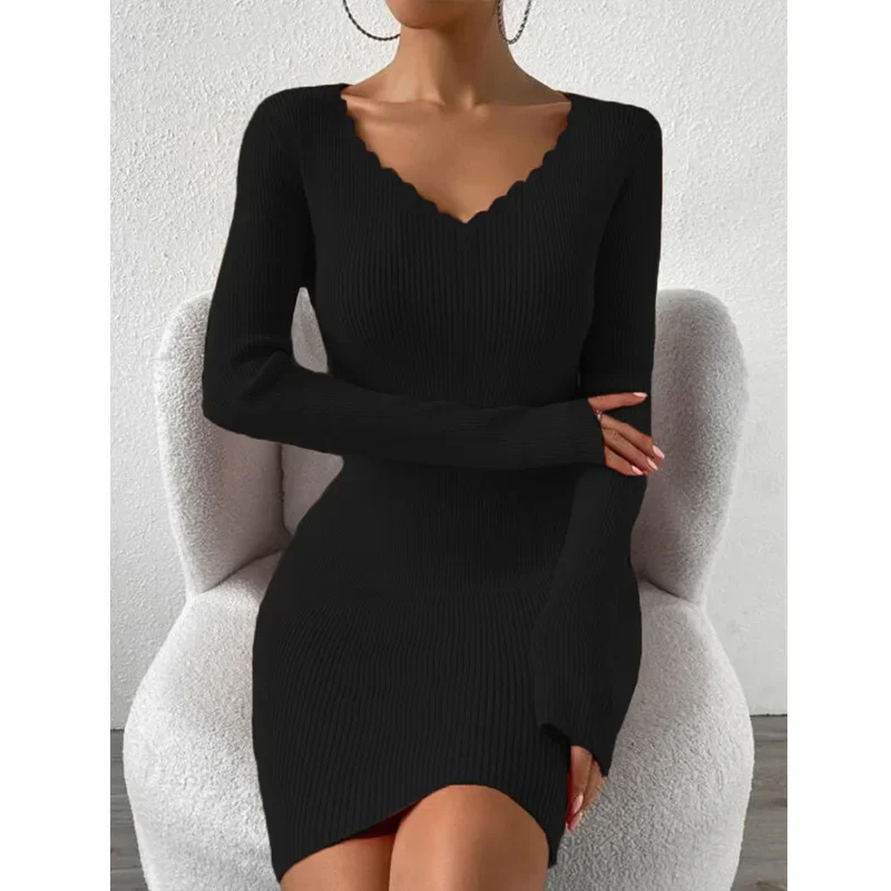 Новинка 2023 женская одежда независимая станция Amazon сексуальный вязаный свитер с