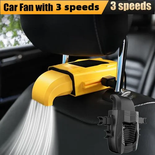 

Car Seat Back Cooling Fan Portable Car Seating Fan 3 Speed Adjustable BackSeating Ventilation Sheet Fan USB Rechargeable Air Fan