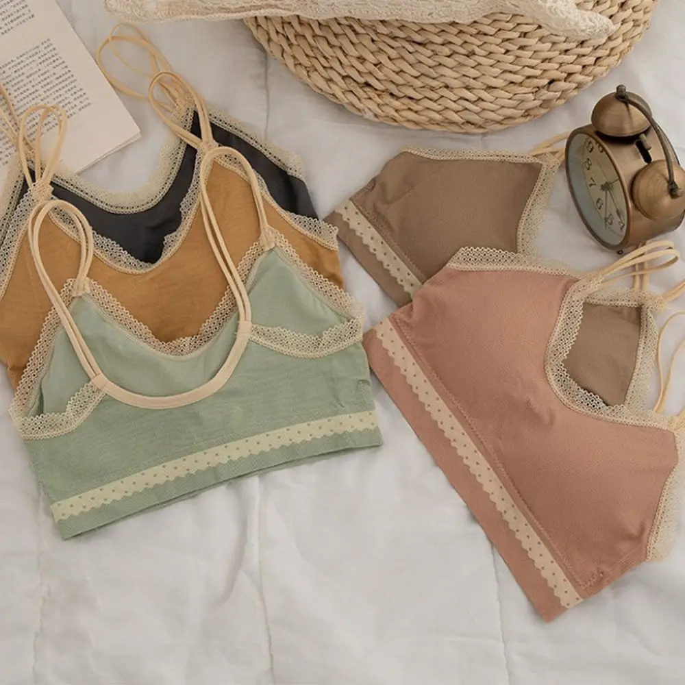 

Women's Cotton Underwear Tube Top Bra Sexy Lace Top Women's Sports Underwear Fashion Soft Tahk Up Female Thread Sling Lingerie