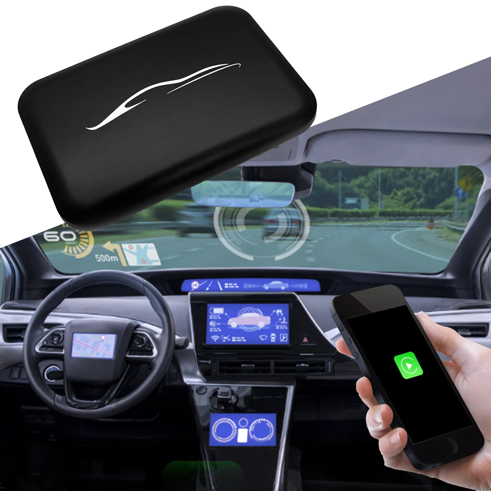 

Оригинальный Автомобильный проводной и беспроводной модуль навигации с USB портативный легкий беспроводной автоподключение зарядное устройство плеер