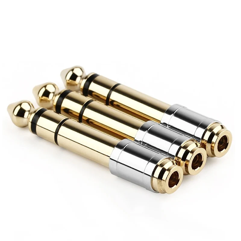 

3pcs 6.35mm To 3.5mm Converters 1/4" Male 1/8" Female 6.35 to 3.5 Jack Headphone Audio Adapter Microphone Connector Stereo Plug