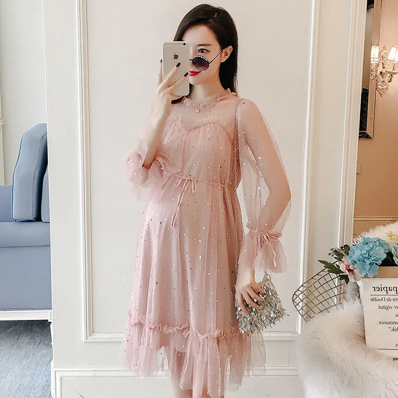 

2022 spring and autumn new maternity dresses GRAY22