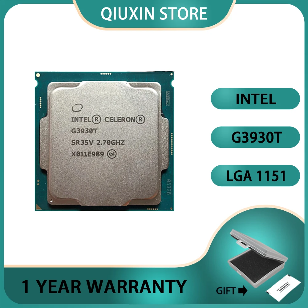 

Intel Celeron G3930T Processor CPU 2.7 GHz Dual-Core Dual-Thread 35W LGA 1151