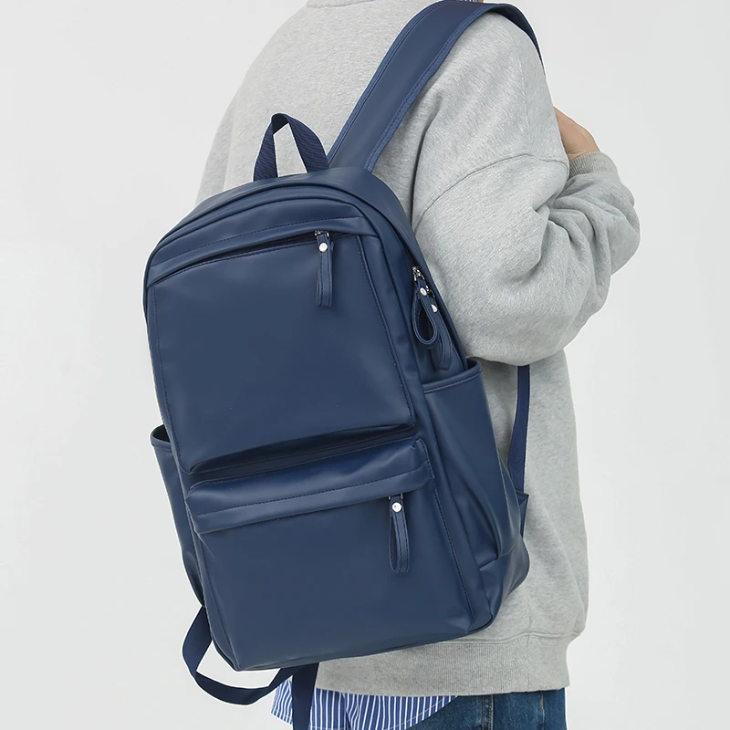 

2022 Large Laptop Backpack Women Multi-Pocket Schoolbag Quality Leather Men Business Backpack Fashion College Student Backbag